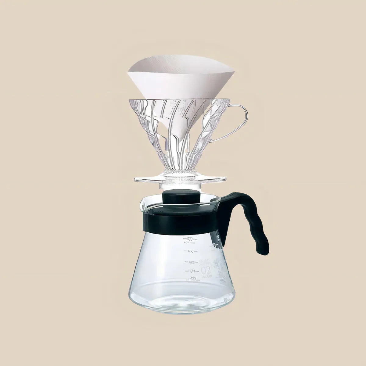 Kit V60 para Café Filtrado Dripper V60 Hario 700ml de capacidad.
